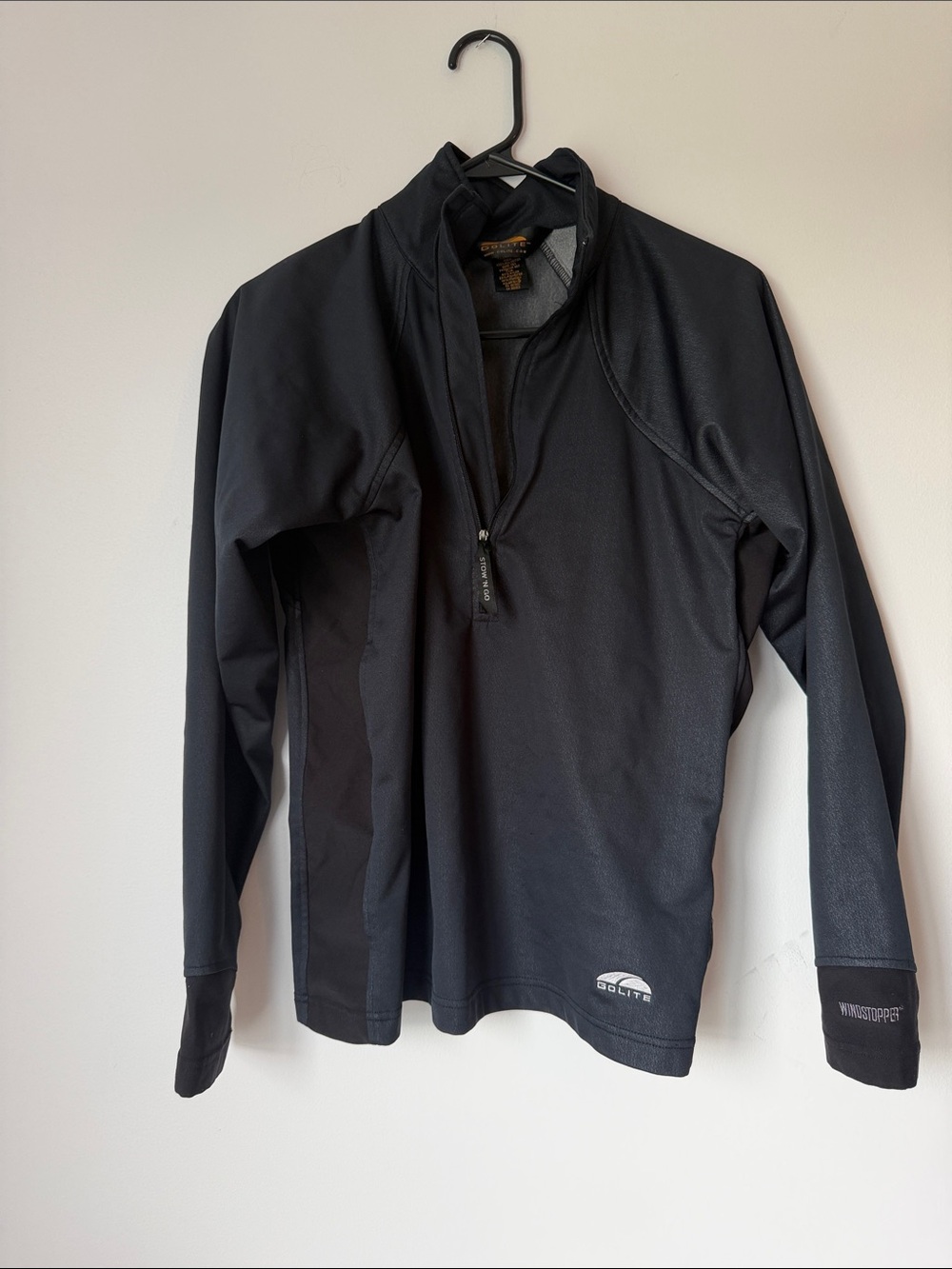 Men's Lightweight Black Half-Zip Shirt Jacket
